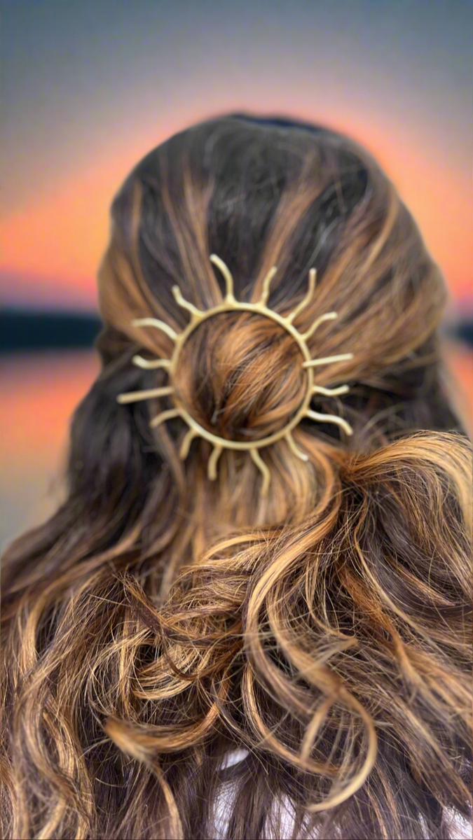 Sunburst Tassel Bun Cuff Sunburst Bun Holder - Etsy main image 2
