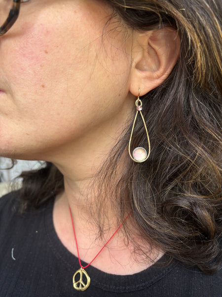 Aurora Opal Pendulum Pastel Goldfilled Drop Earrings