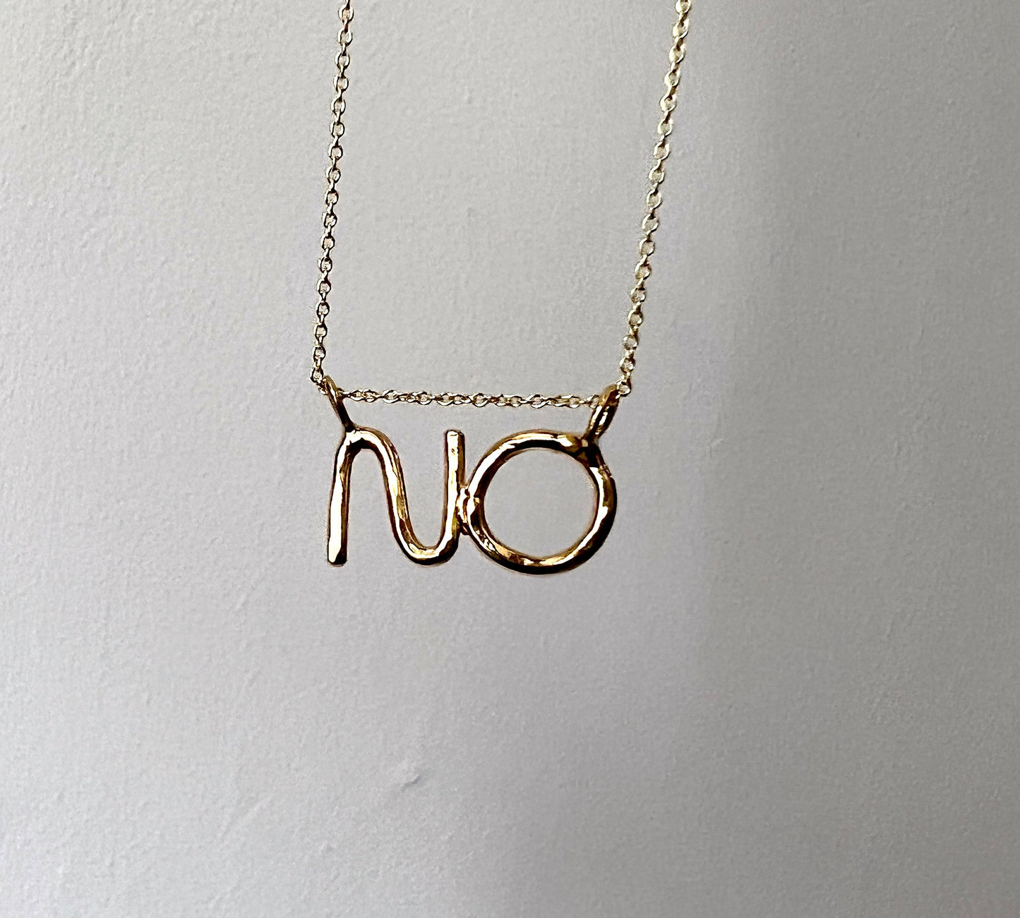NO Pendant in Sterling Silver or 14k Gold Plated Brass