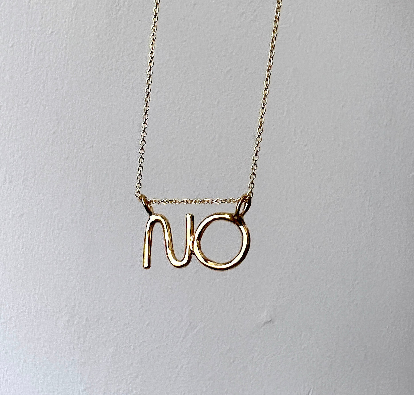 NO Pendant in Sterling Silver or 14k Gold Plated Brass