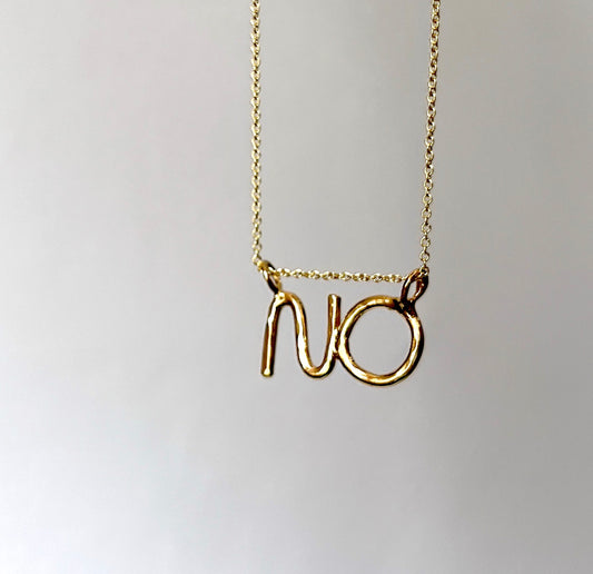 NO Pendant in Sterling Silver or 14k Gold Plated Brass