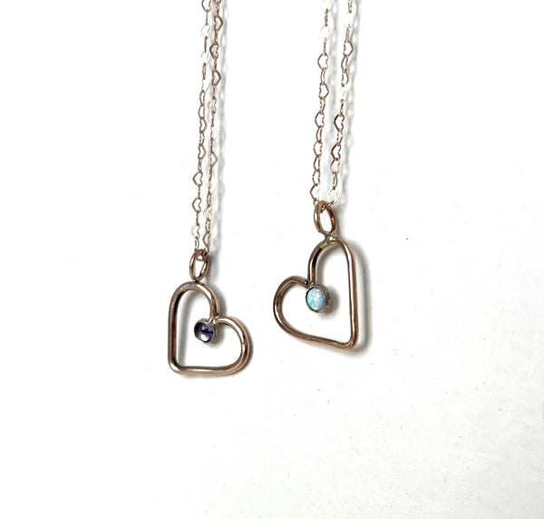 Custom Birthstone Heart Pendant