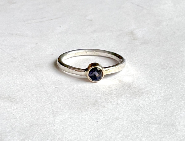 Iolite Ring in 14k gold and sterling silver