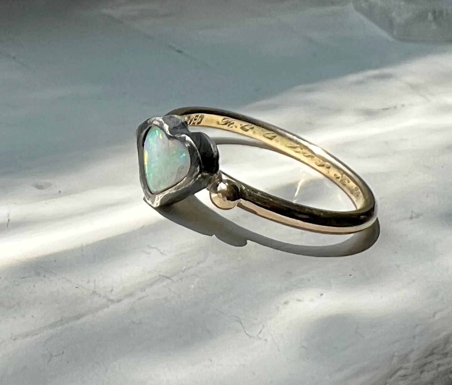 Opal Heart Ring