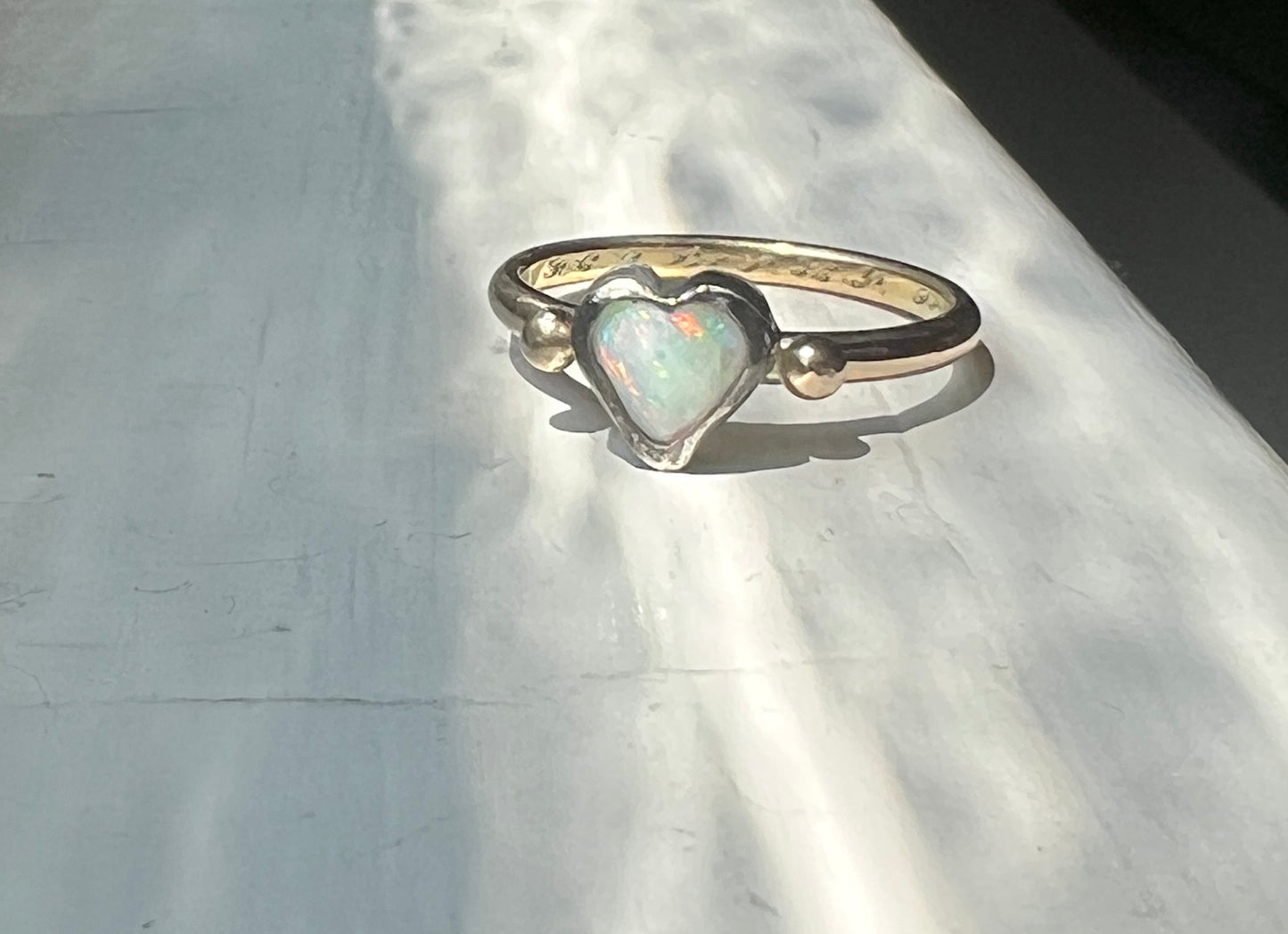 Opal Heart Ring