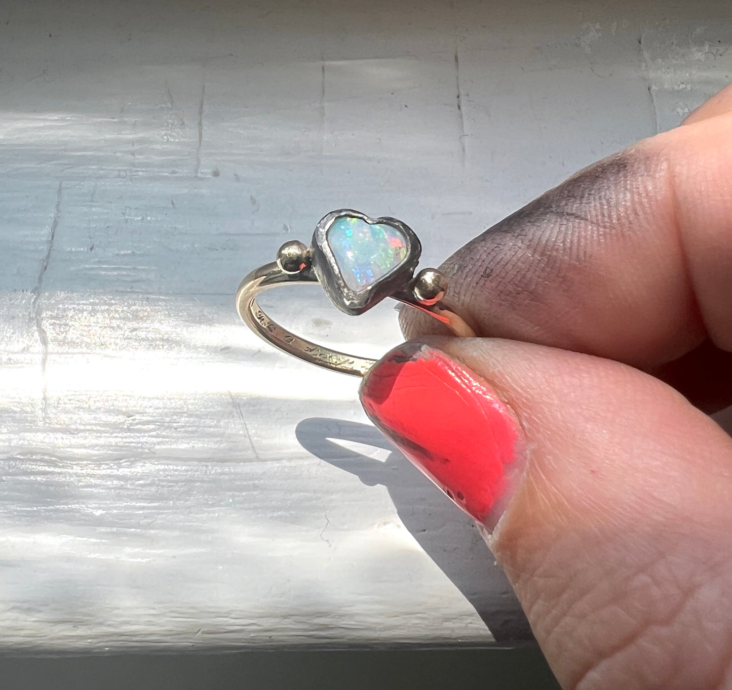 Opal Heart Ring