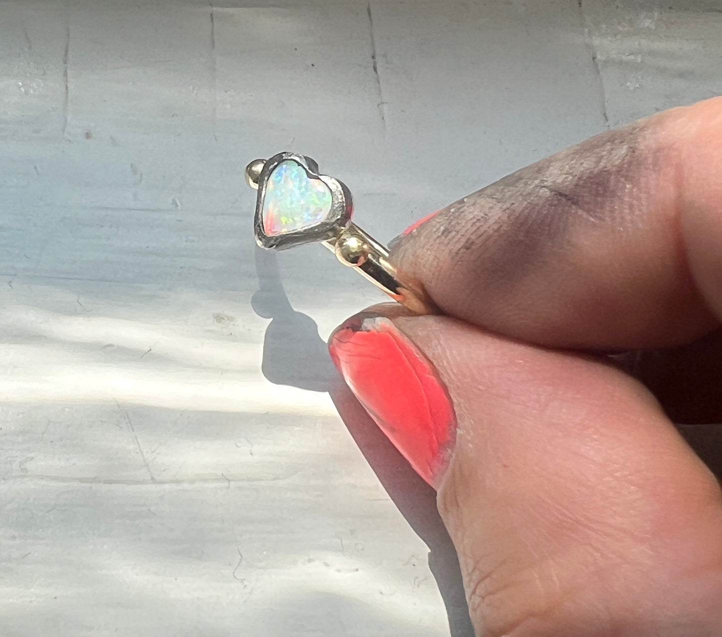 Opal Heart Ring