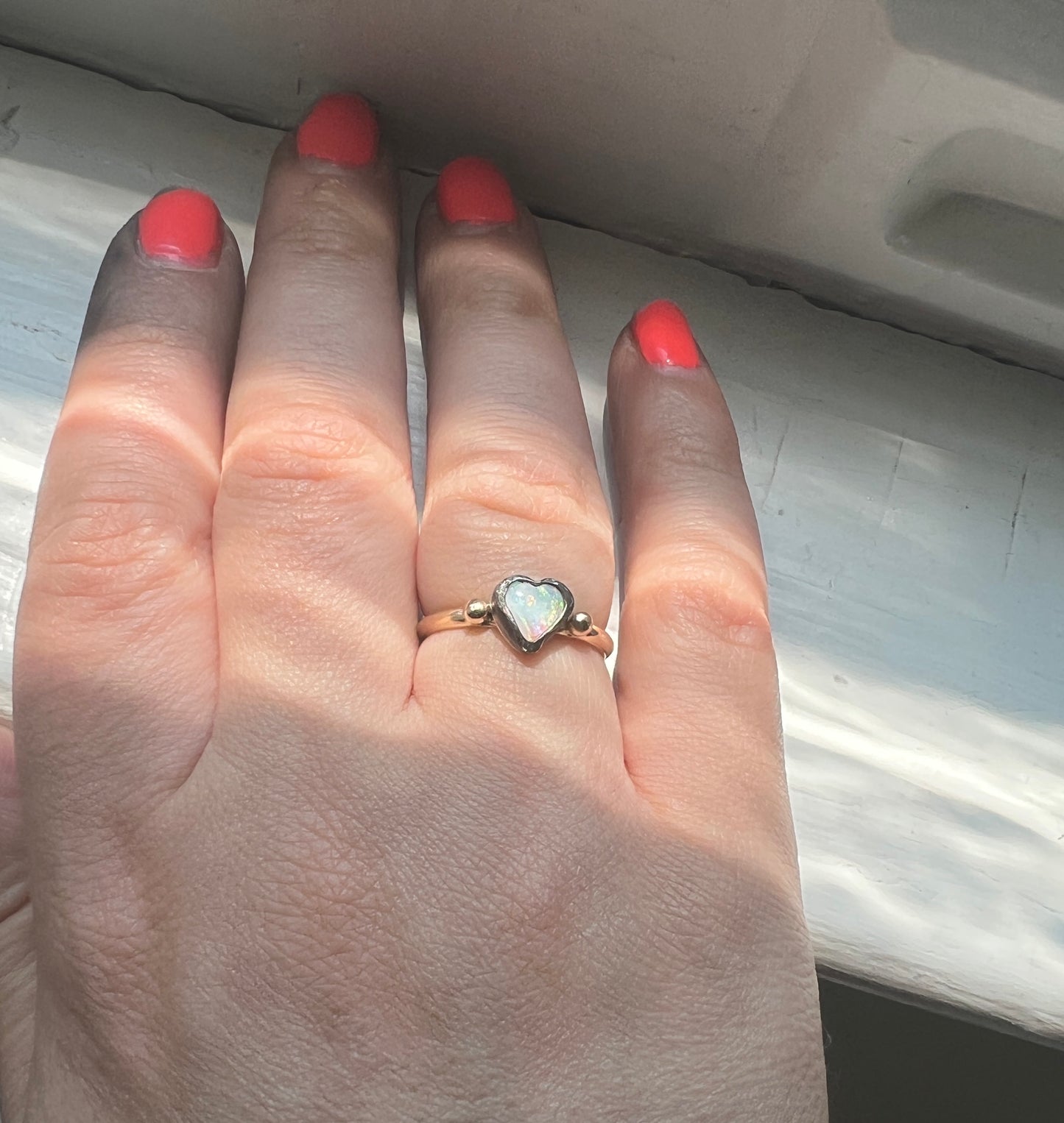 Opal Heart Ring