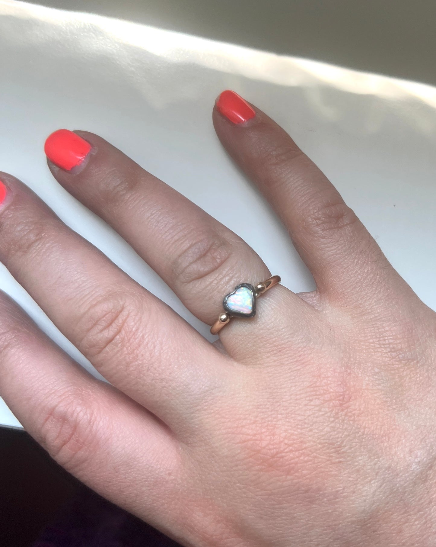 Opal Heart Ring