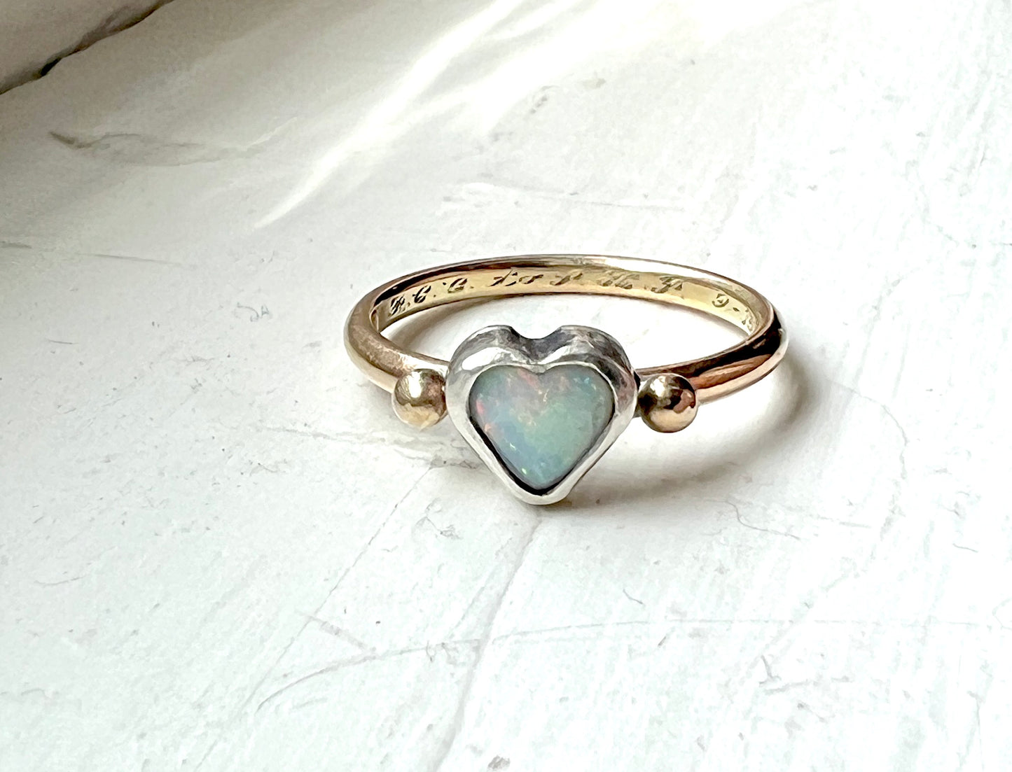 Opal Heart Ring