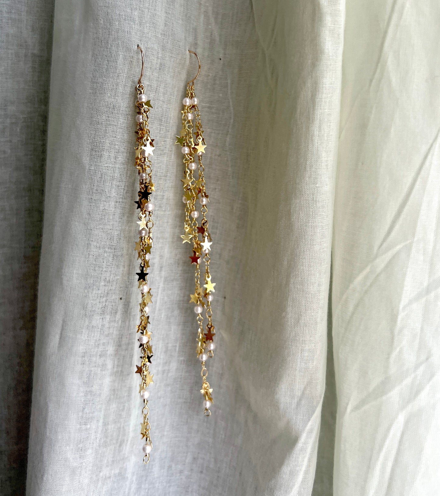 Star and Pearl Fringe Hoop Shoulder Dusters