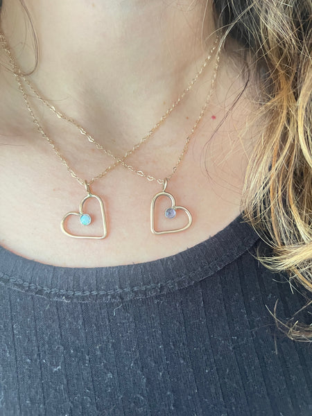 Custom Birthstone Heart Pendant