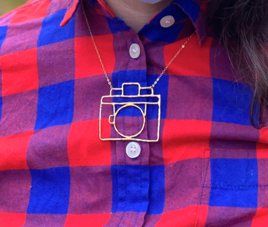 Big Brass Old Fashioned Camera Pendant