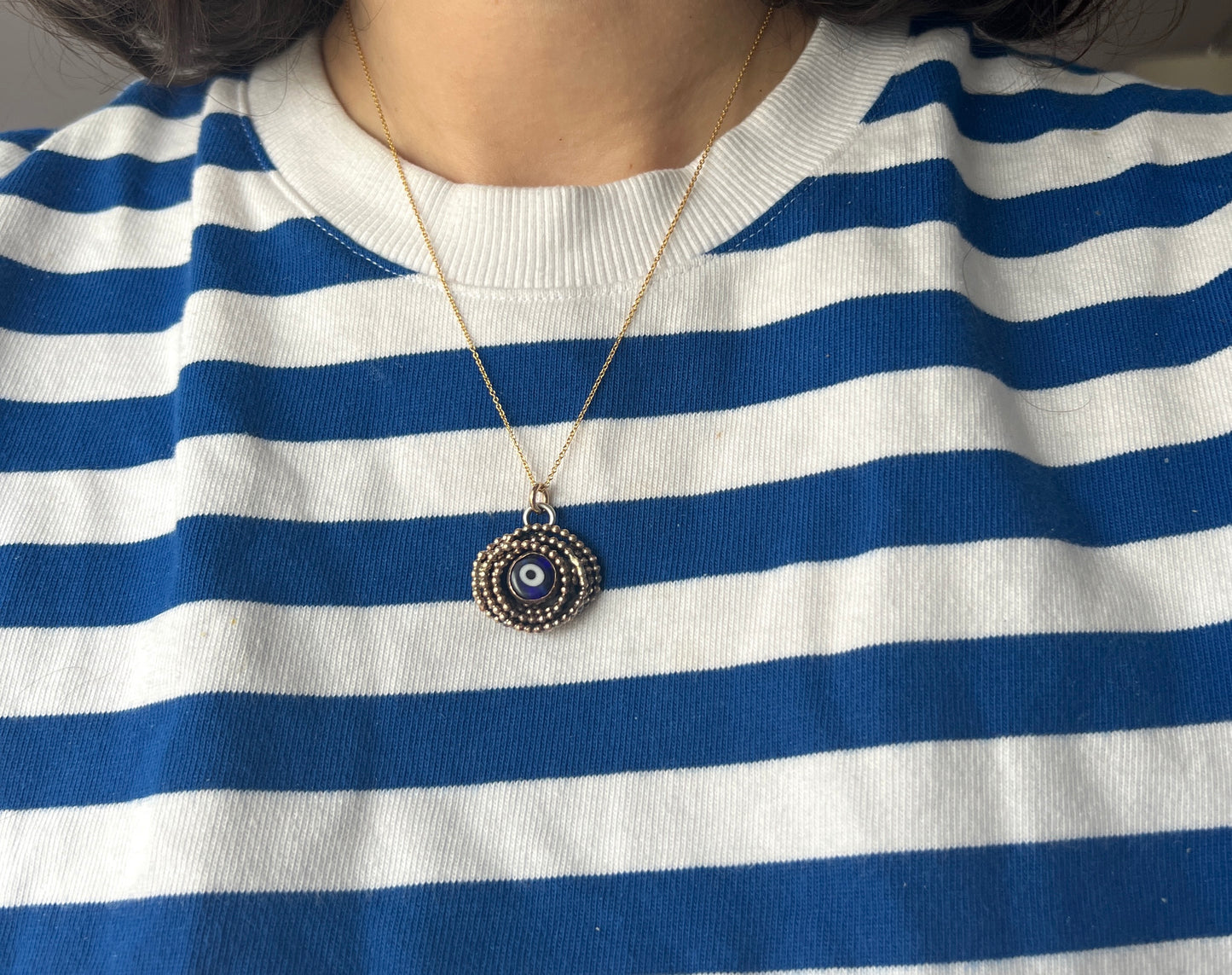 14k gold filled eye nest pendant