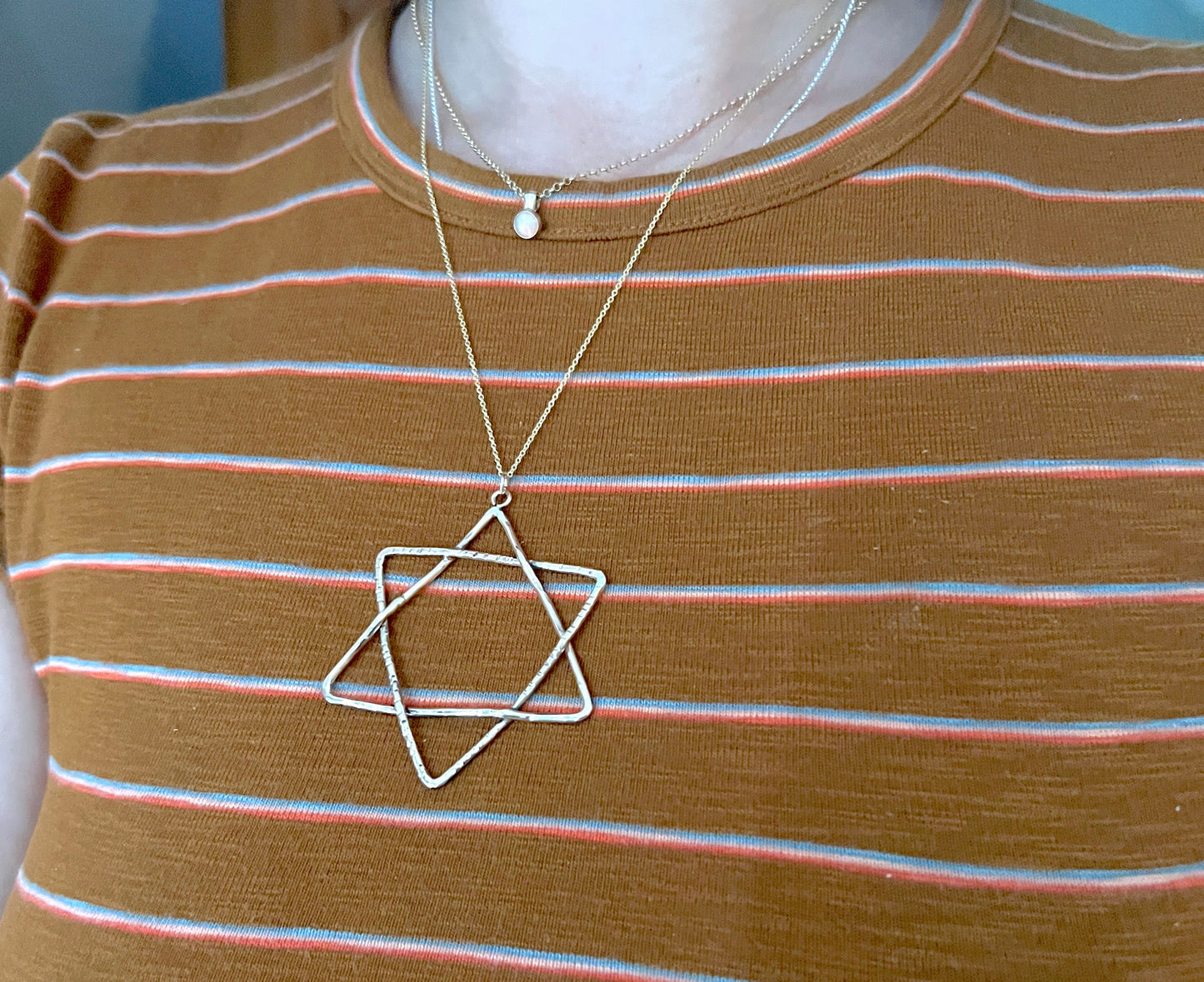 Giant Jewish Star Pendant in 14k Goldfilled Wire