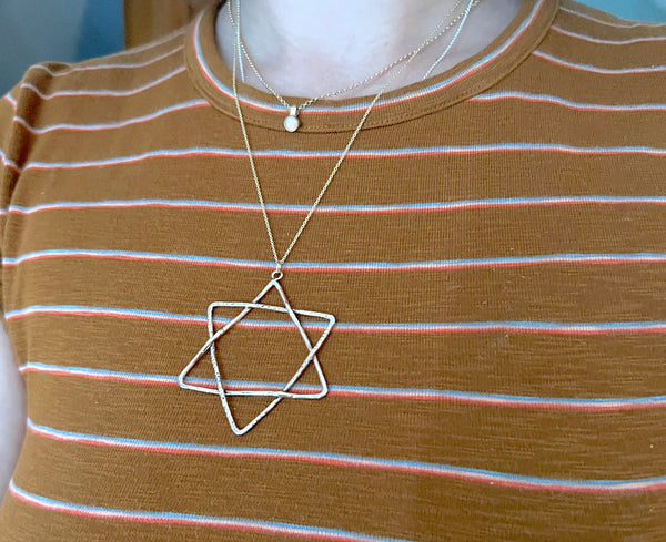 Giant Jewish Star Pendant in 14k Goldfilled Wire