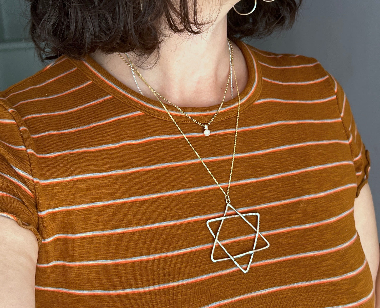 Giant Jewish Star Pendant in 14k Goldfilled Wire