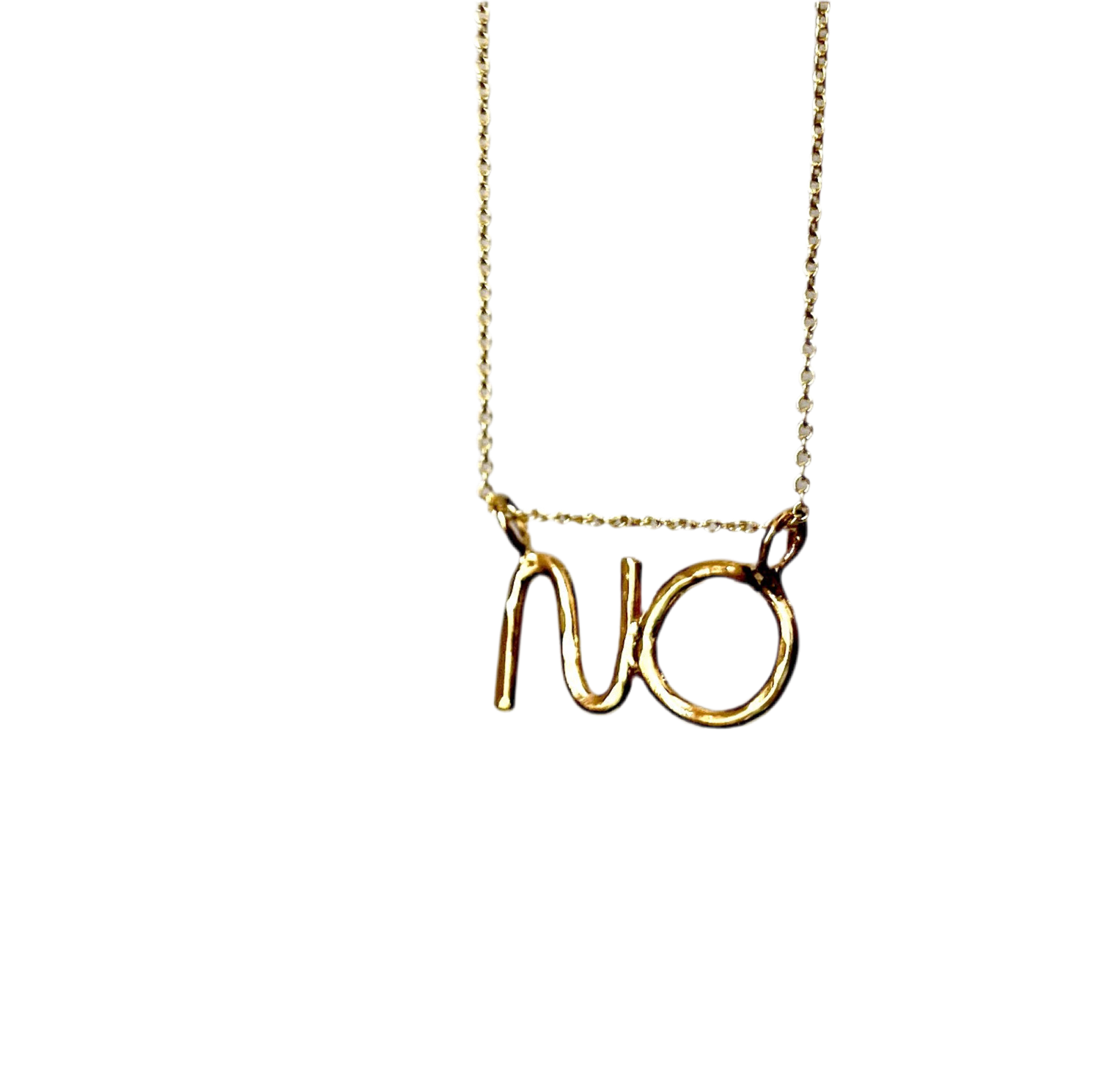 NO Pendant in Sterling Silver or 14k Gold Plated Brass