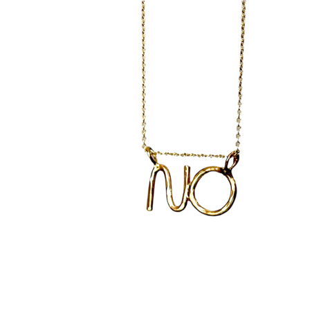 NO Pendant in Sterling Silver or 14k Gold Plated Brass