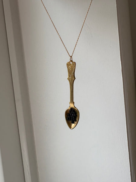 Brass caviar spoon earrings