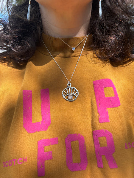 Sun Reyes Pendant in sterling silver with rose quartz handmade