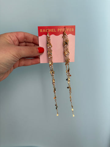 Star and Pearl Fringe Hoop Shoulder Dusters