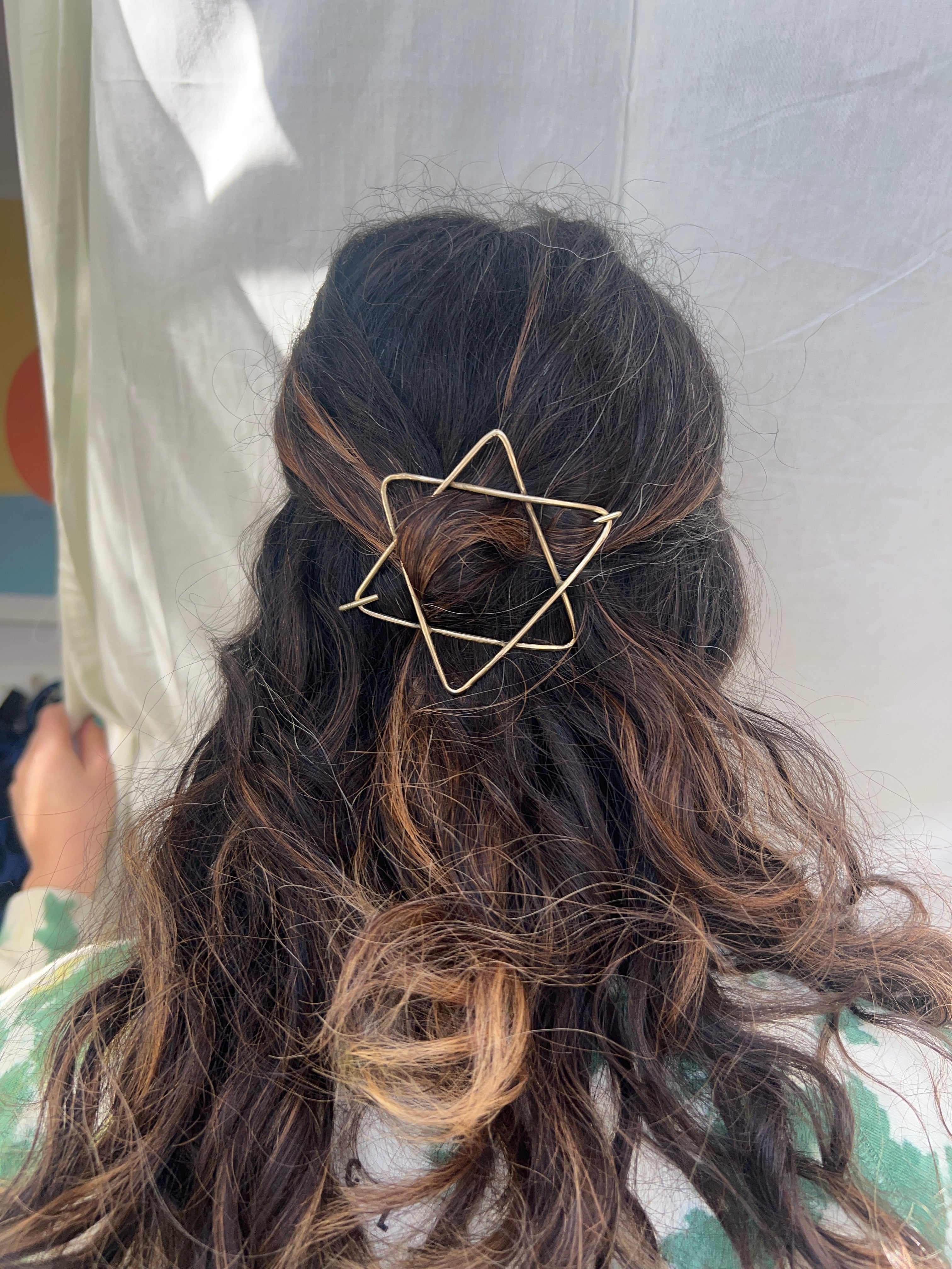 Big star of david hair pin