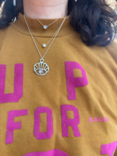 Sun Reyes Pendant in sterling silver with rose quartz handmade