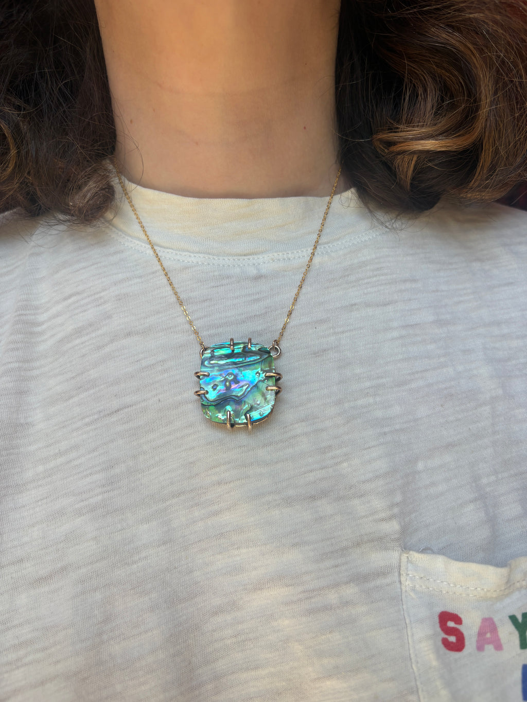 Big Abalone Claw Prong Pendant Beachy Goddess Mermaid Summer Vibe