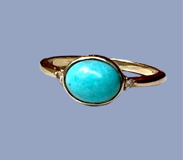 Turquoise Diamond Gold Ring