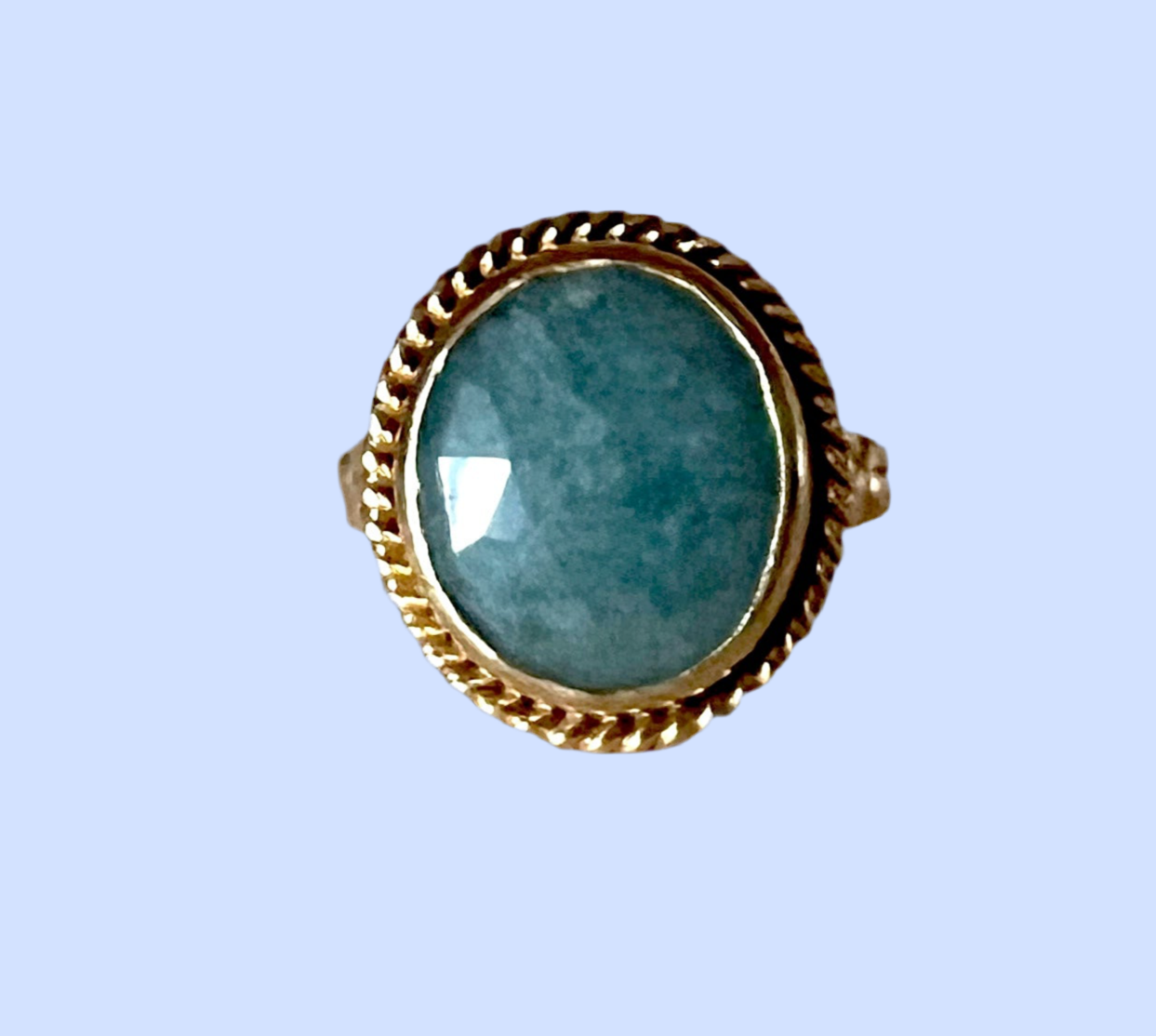 Solid Gold Rescued Vintage Aquamarine Ring