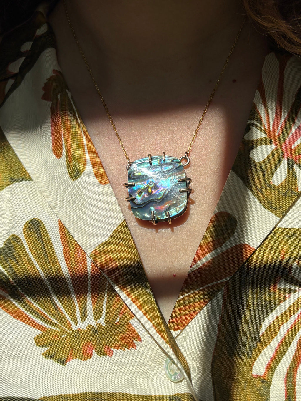 Big Abalone Claw Prong Pendant Beachy Goddess Mermaid Summer Vibe