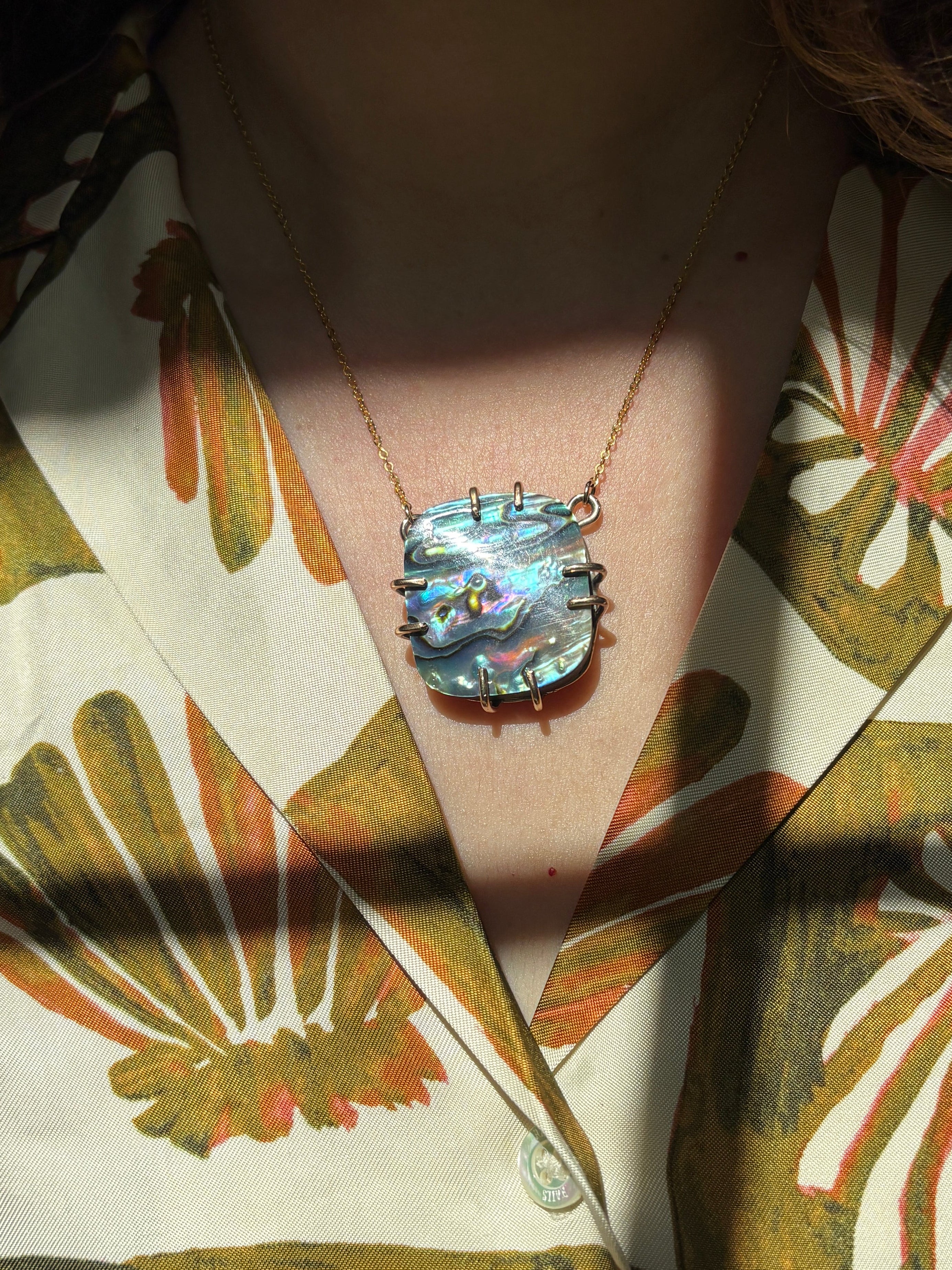 Big Abalone Claw Prong Pendant Beachy Goddess Mermaid Summer Vibe