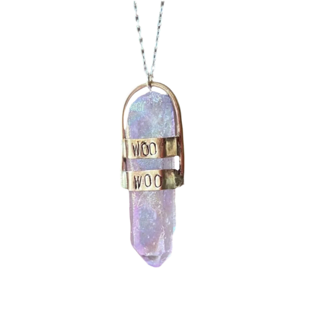 Woo Woo Crystal Point Handmade Goldfill Pendant