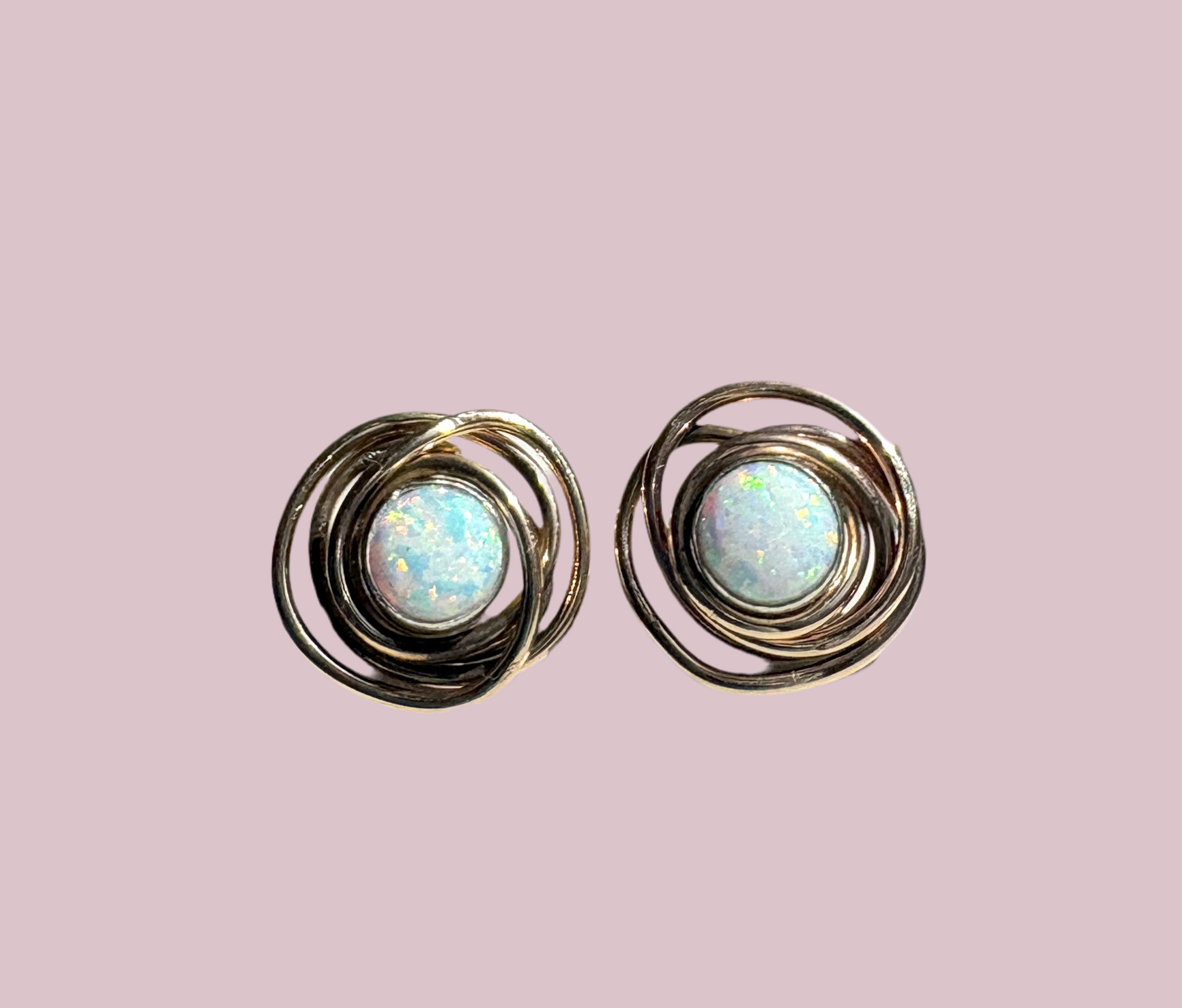 Opal Nest Studs in 14k goldfill and sterling silver
