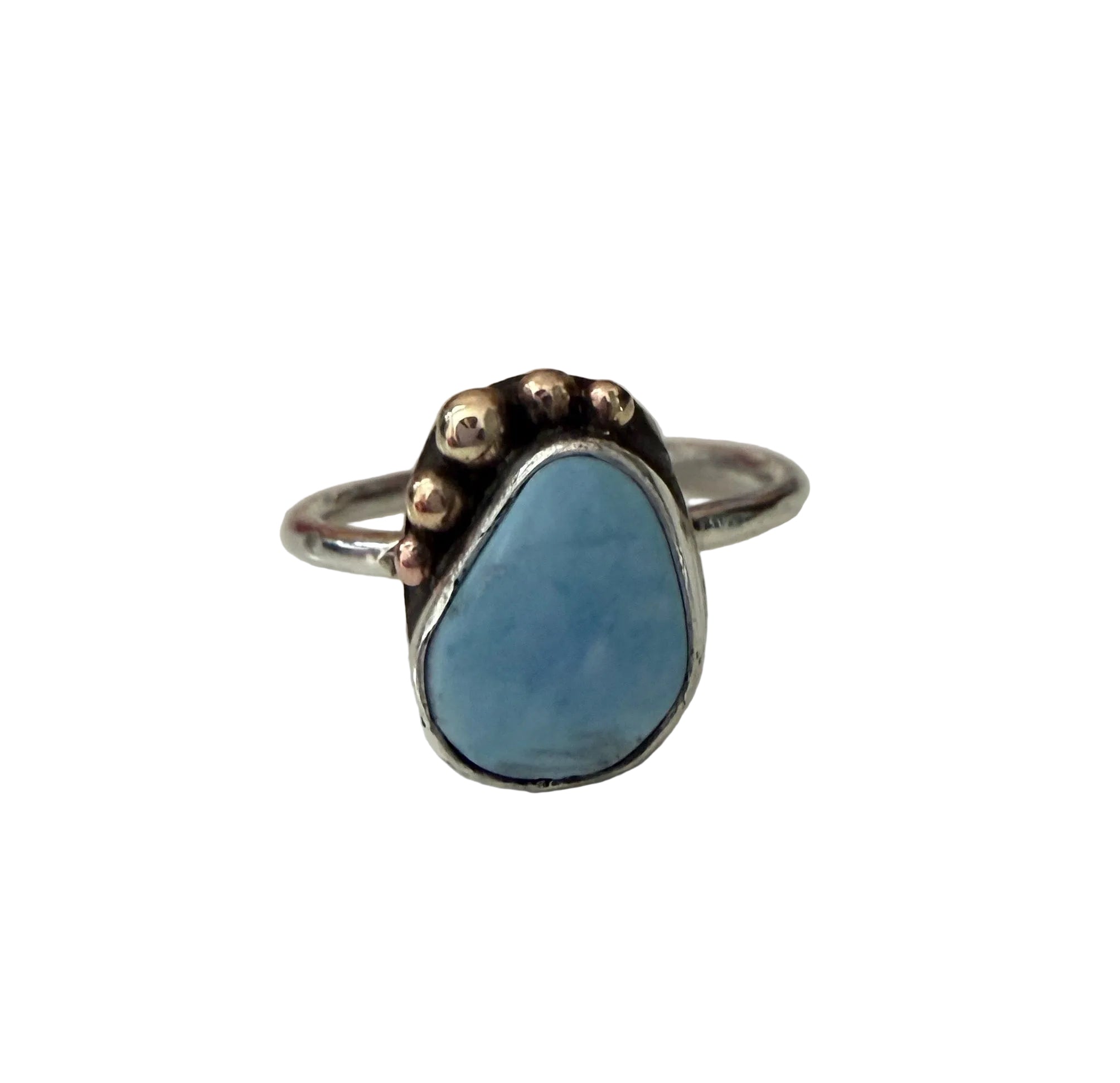 Turquoise Pebble Ring in Solid Gold and Sterling Silver