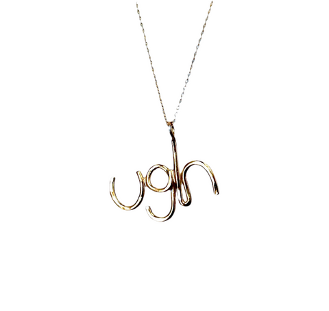 Gold Ugh Pendant