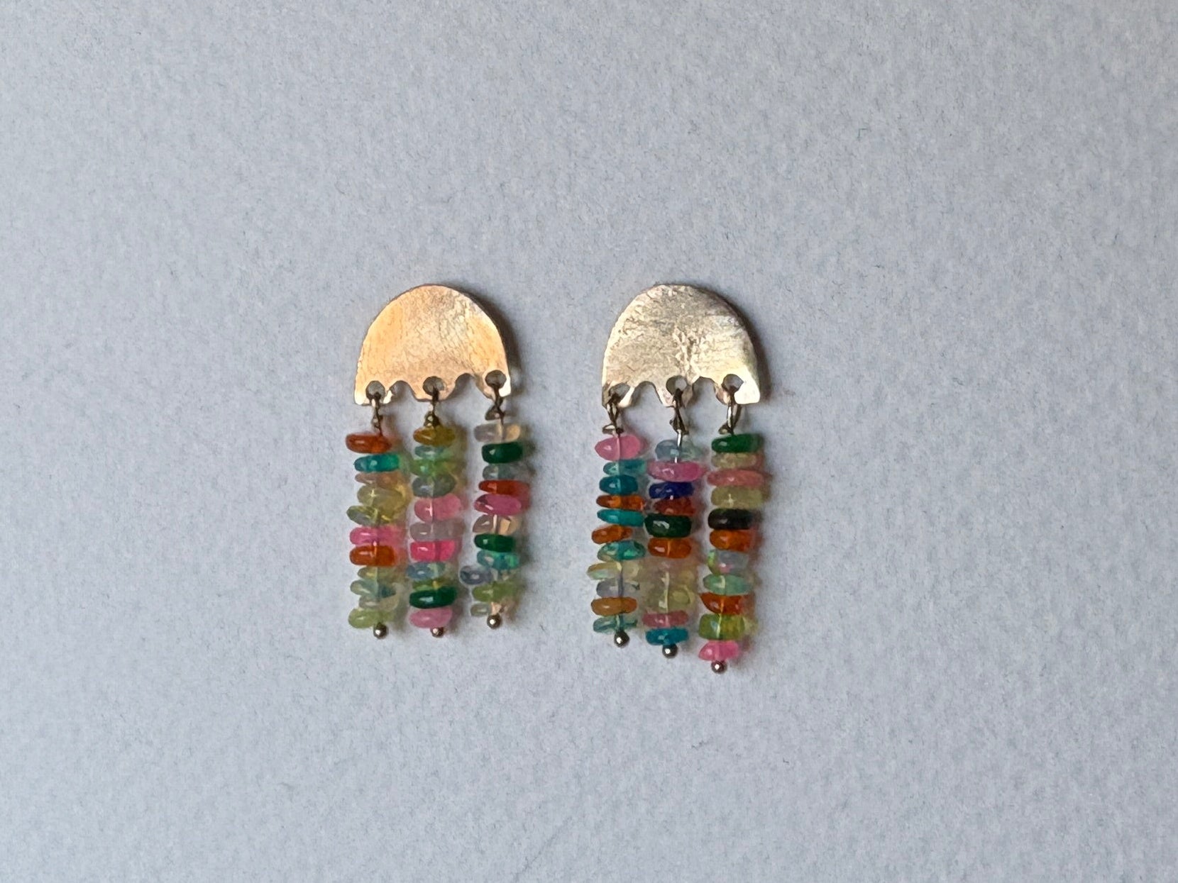 Rainbow Opal Fringe Studs