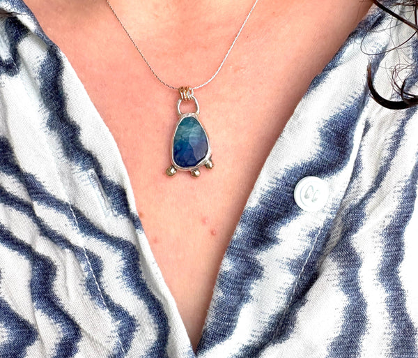 Afghanite in Sterling Silver with Gold Pebbles