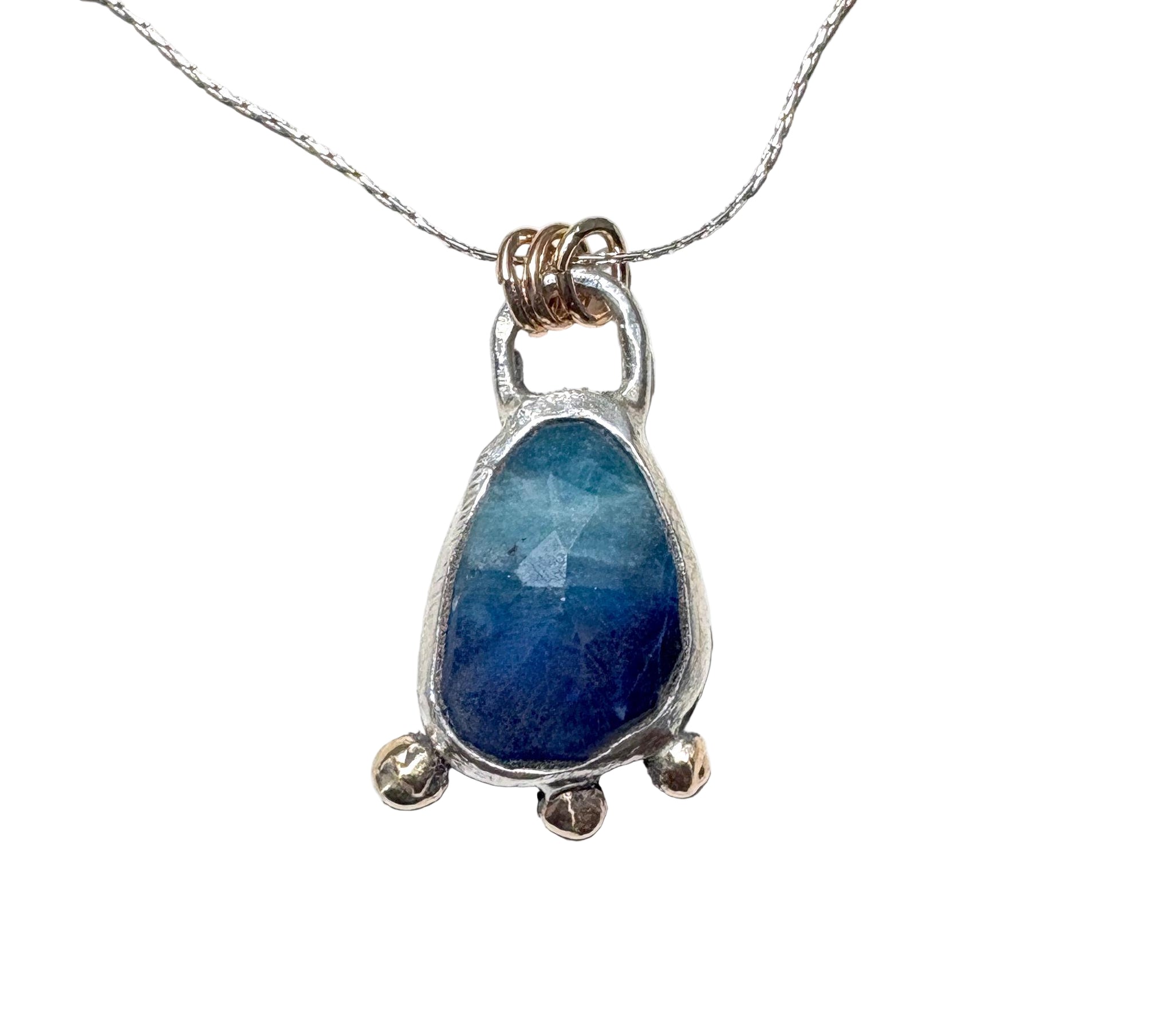 Afghanite in Sterling Silver with Gold Pebbles
