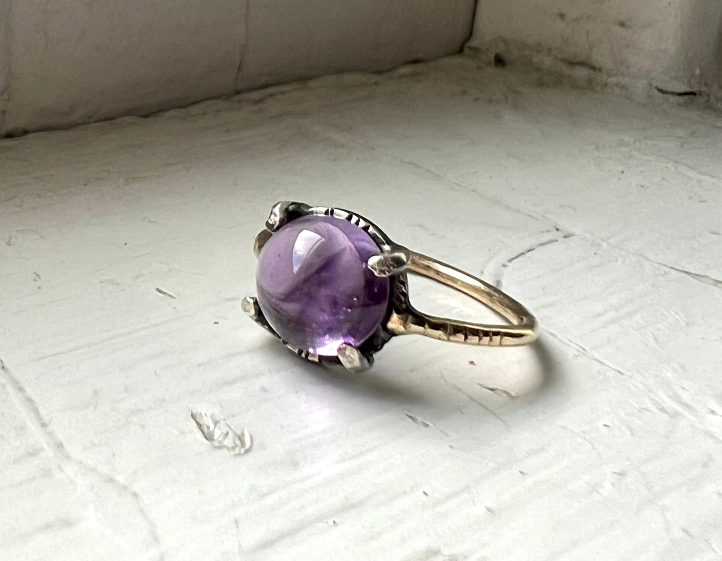 Amethyst Cabochon Ring