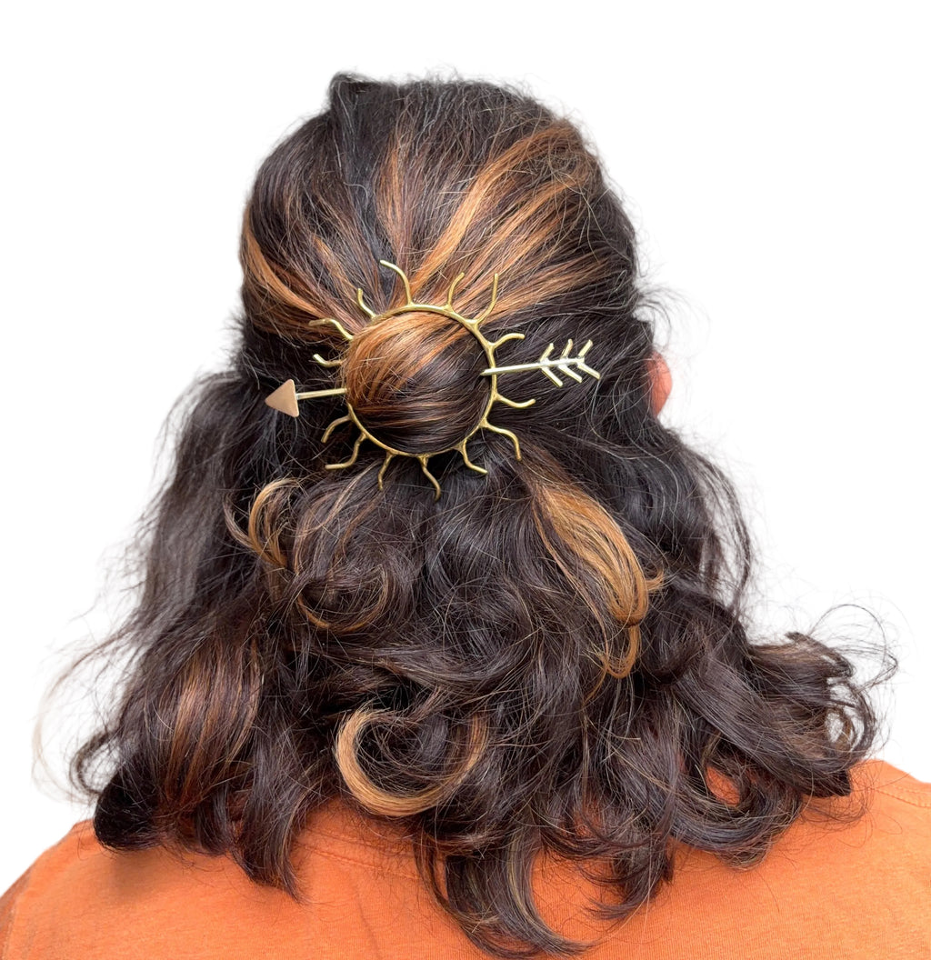 Made to Order Apollo Inspired Sun and Arrow Hair Pin