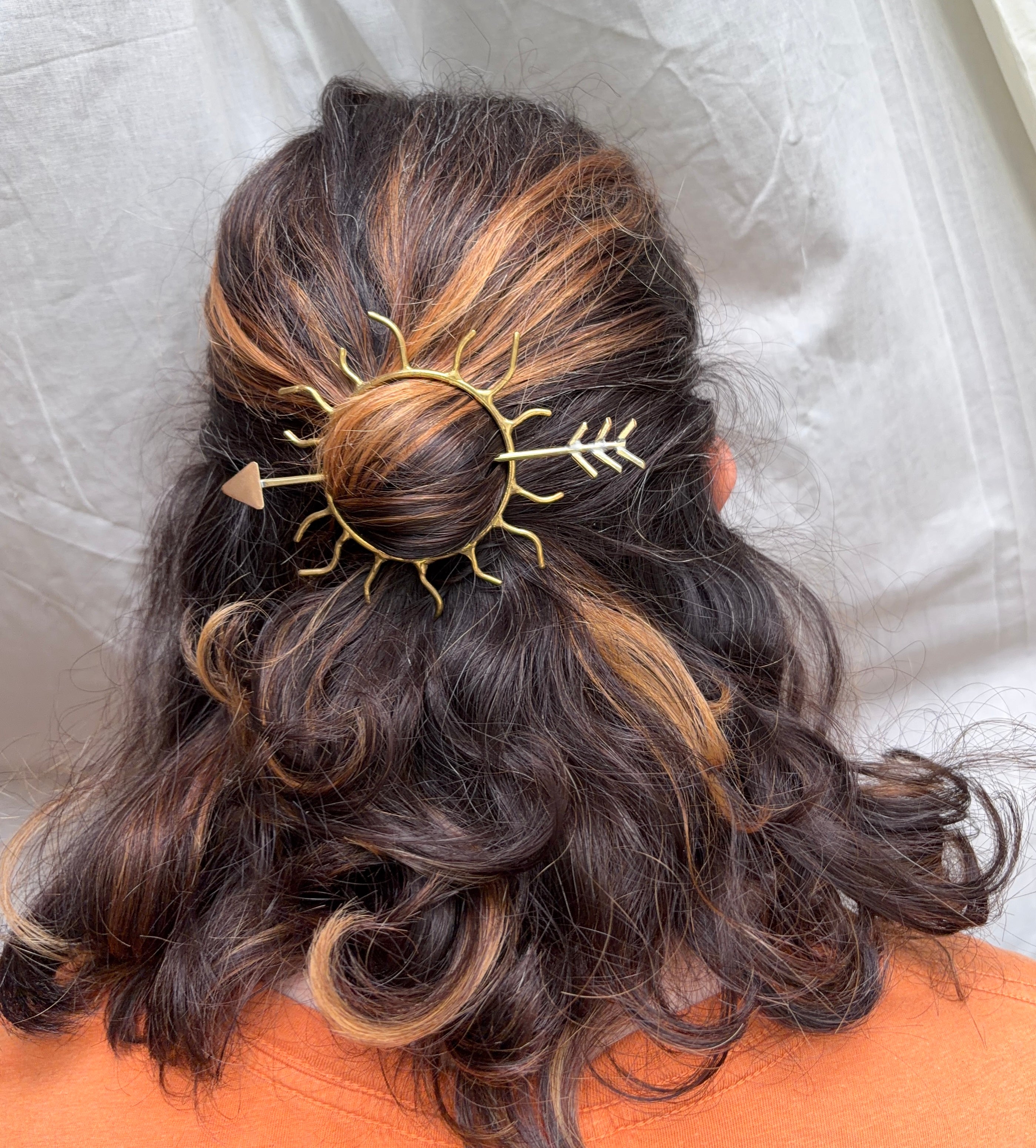 Made to Order Apollo Inspired Sun and Arrow Hair Pin