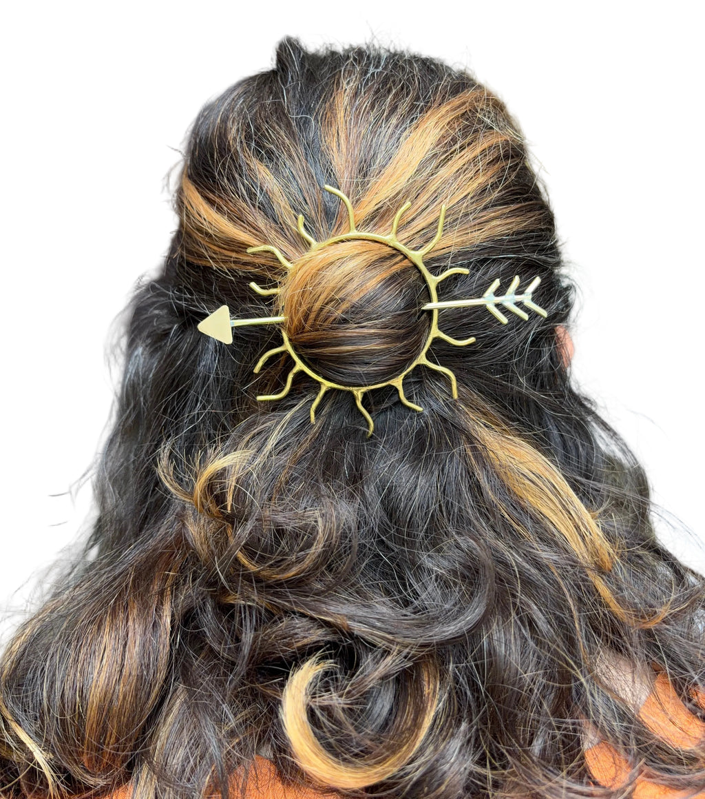 Made to Order Apollo Inspired Sun and Arrow Hair Pin