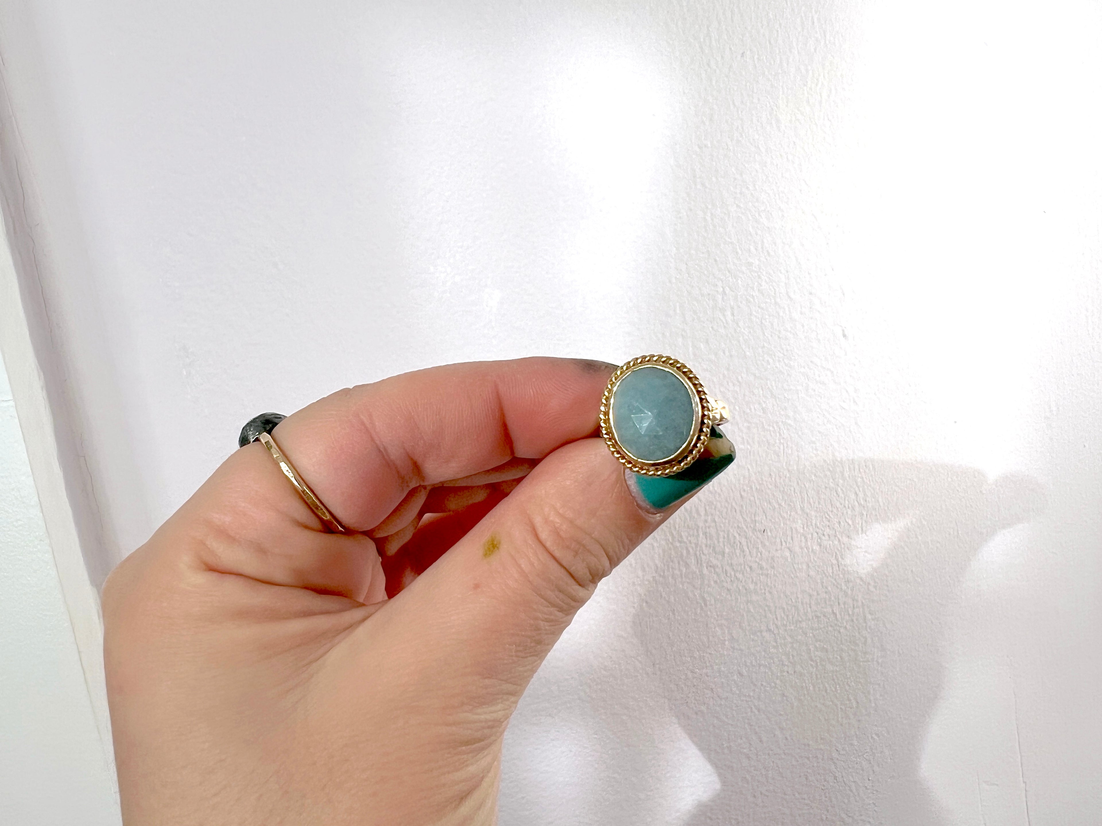 Solid Gold Rescued Vintage Aquamarine Ring