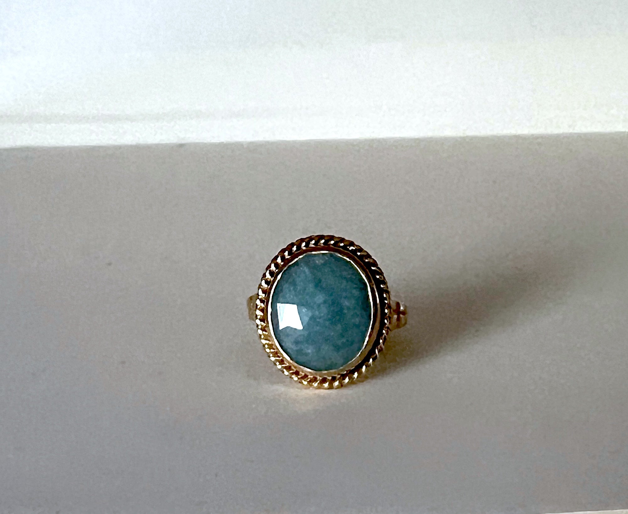 Solid Gold Rescued Vintage Aquamarine Ring