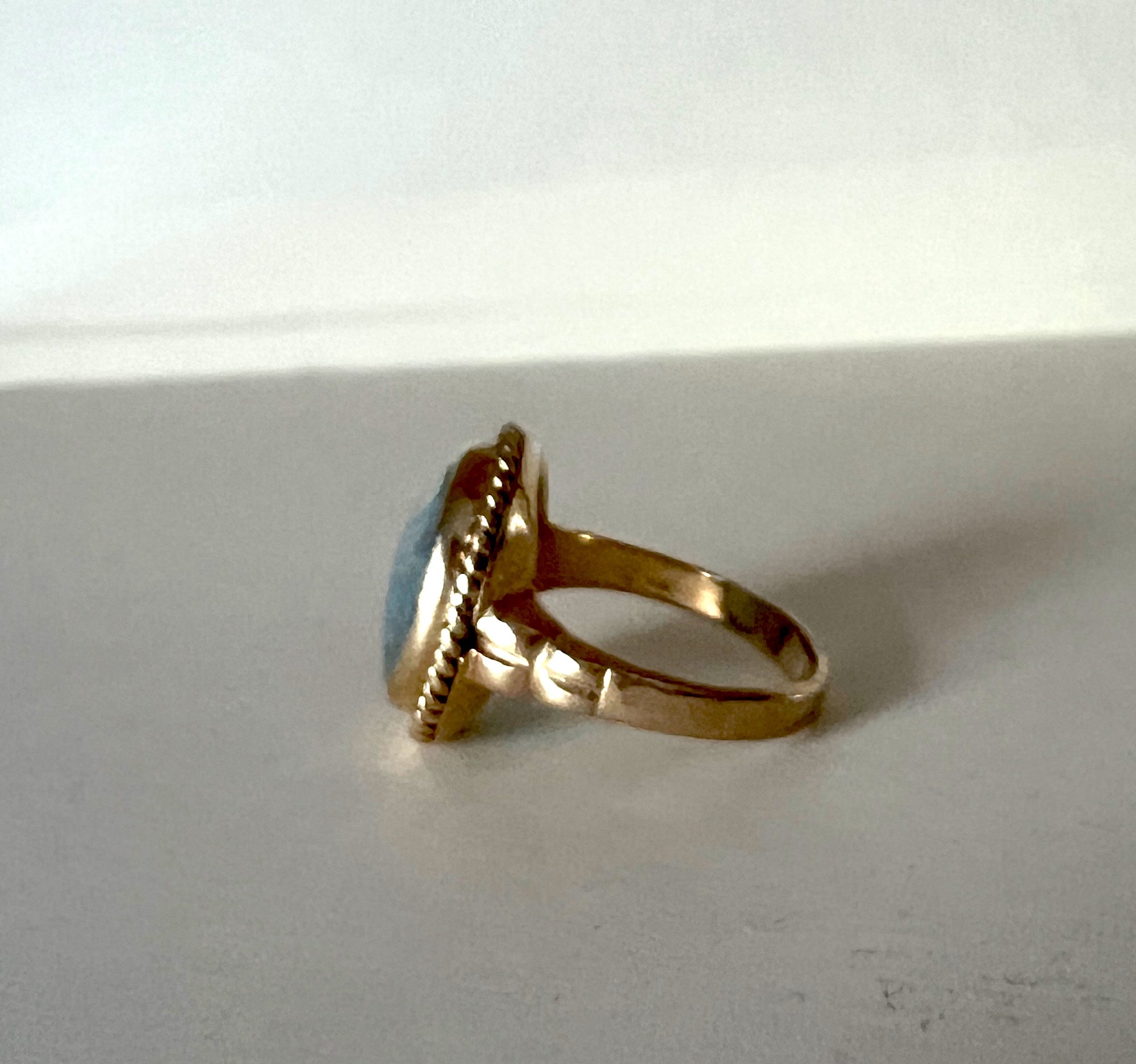 Solid Gold Rescued Vintage Aquamarine Ring