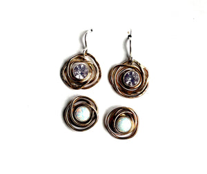 Opal Nest Studs in 14k goldfill and sterling silver