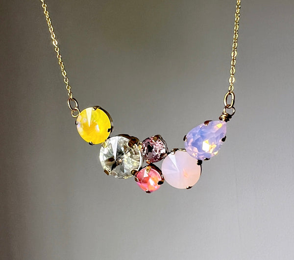 Crystal Bauble Necklace Handmade