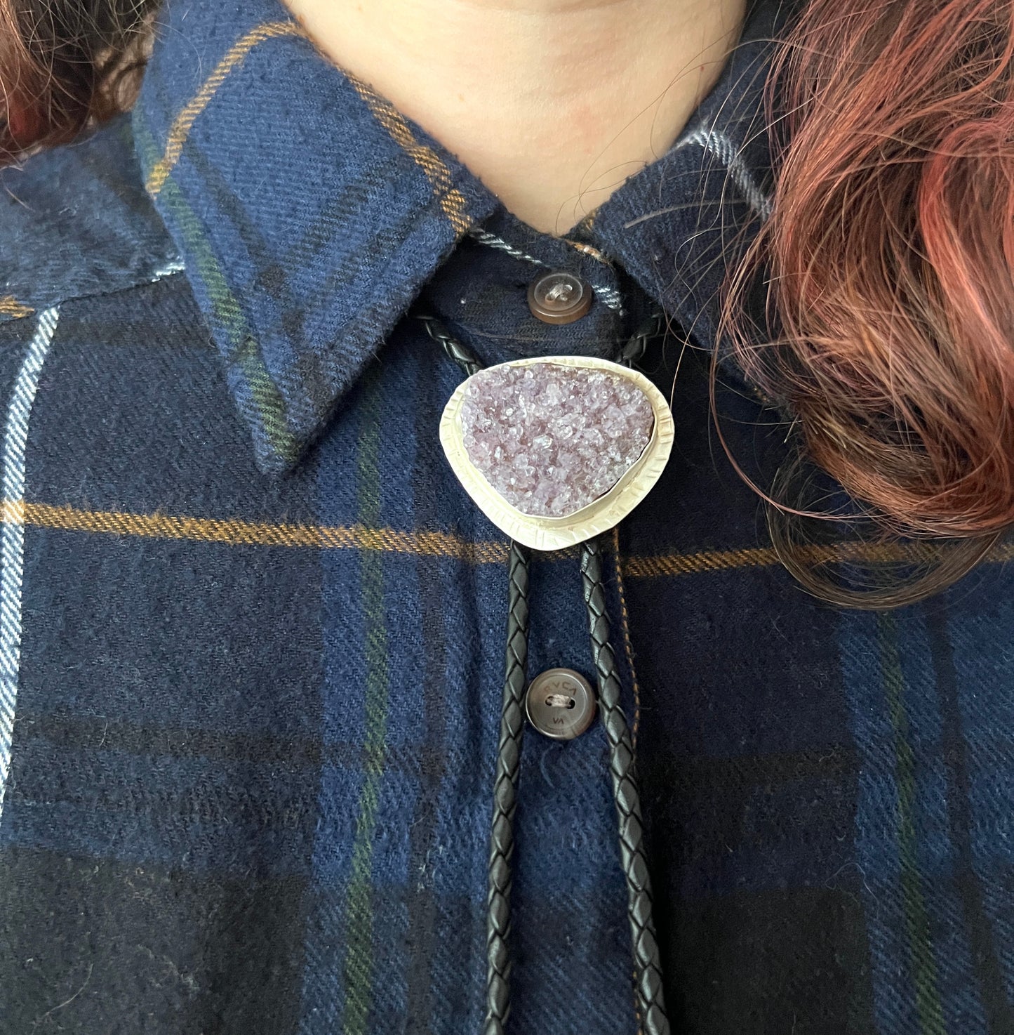 Purple Druzy Bolo Tie